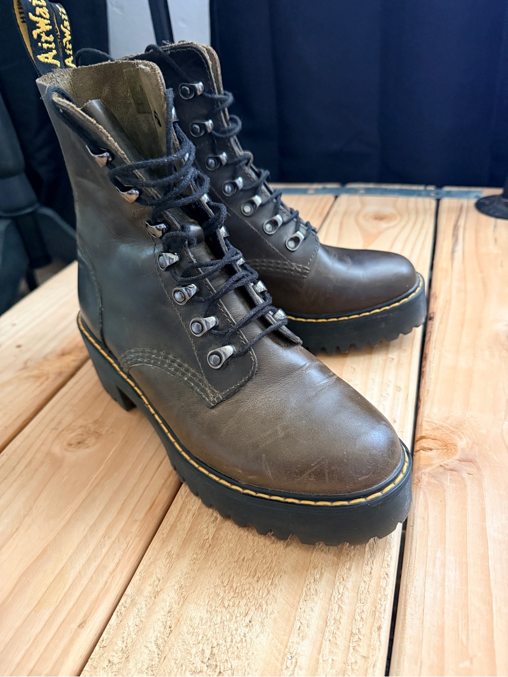 Dr. Martens | Women's Leona |Brown Leather Lug Boot